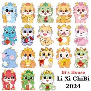 Combo 100 Bao Lì Xì Chibi Năm Giáp Thìn 2024