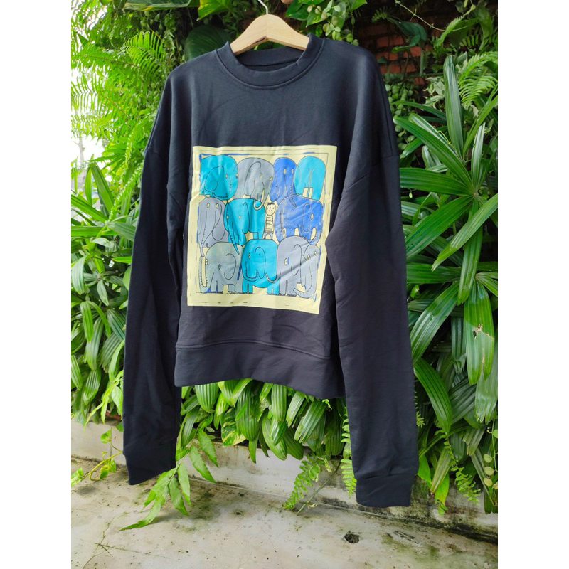 Áo  sweater nỉ cotton hình voi hàng chuẩn giá rẻ