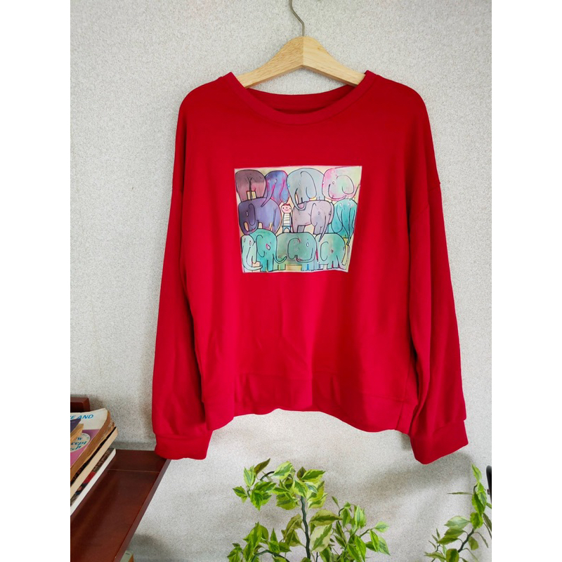 Áo  sweater nỉ cotton hình voi hàng chuẩn giá rẻ