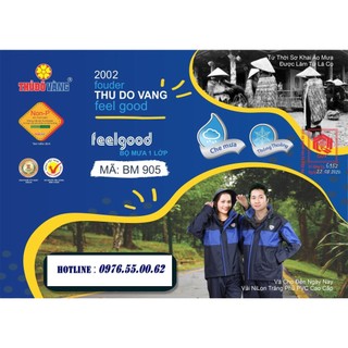 Thủ đô vàng chính hãng áo mưa bộ 2 lớp người lớn cao cấp