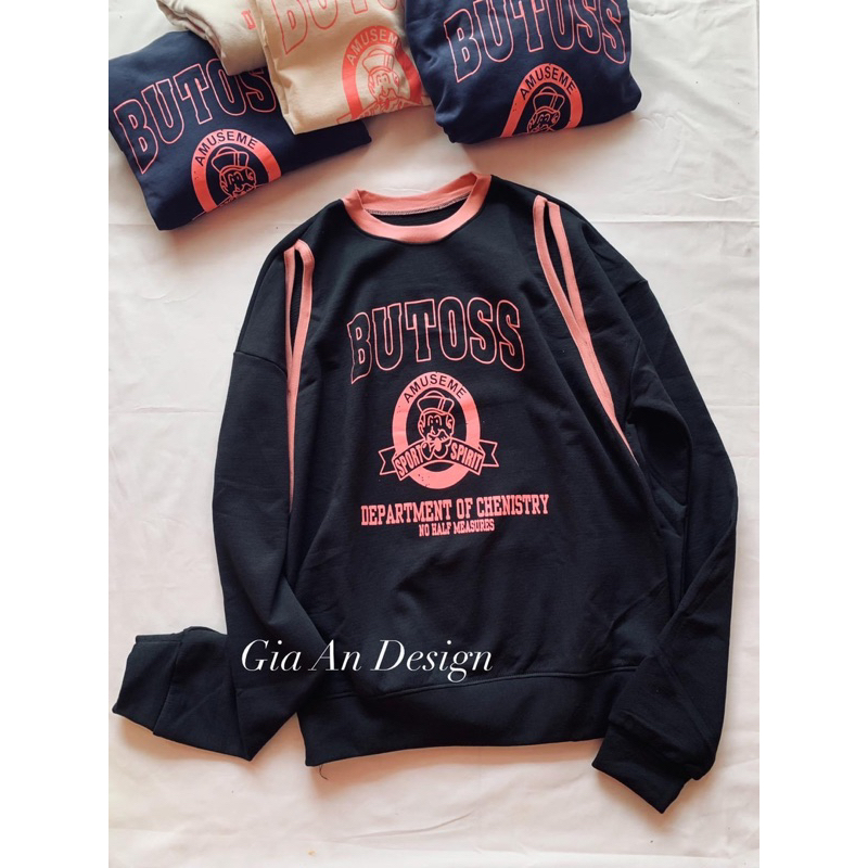 Áo sweater xẻ vai nỉ cotton hàng đẹp giá sỉ