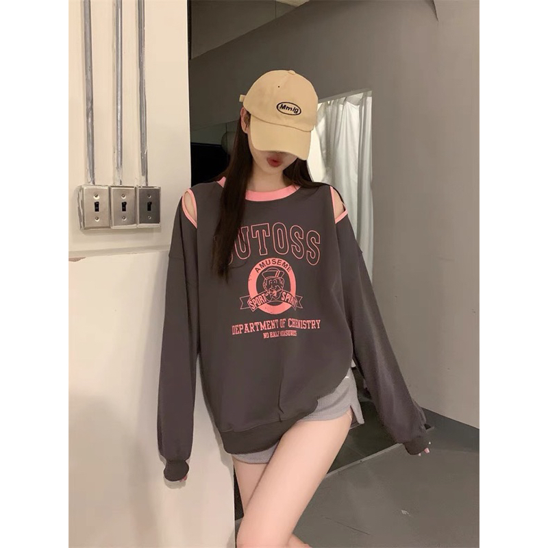 Áo sweater xẻ vai nỉ cotton hàng đẹp giá sỉ