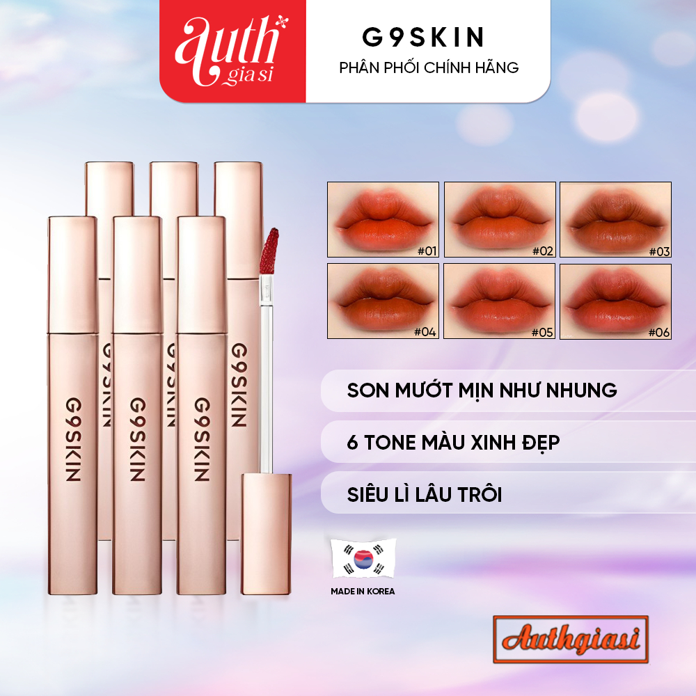 Son kem lì cực lâu trôi G9Skin First Lip V-Fit Velvet Tint G9 Skin New 01-08 6g