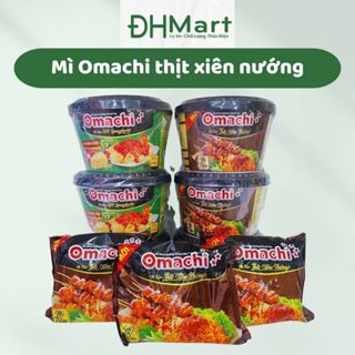 Mì bát, mì gói Omachi trộn thịt xiên nướng, xốt Spaghetti bò bằm cà chua thêm gói phô mai 95g