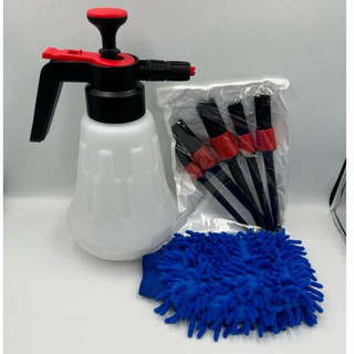 Combo bình xịt bọt tuyết cọ 5 cây và khăn rửa xe