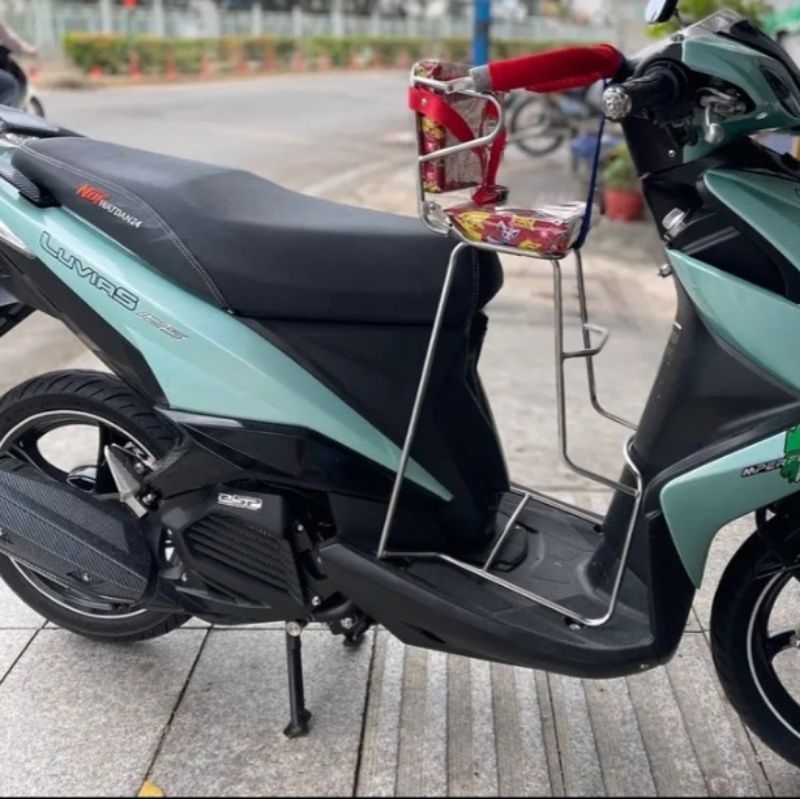 Ghế Inox Ngồi Xe Máy Cho Bé Các Loại Xe Tay Ga Có Vòng Bảo Vệ