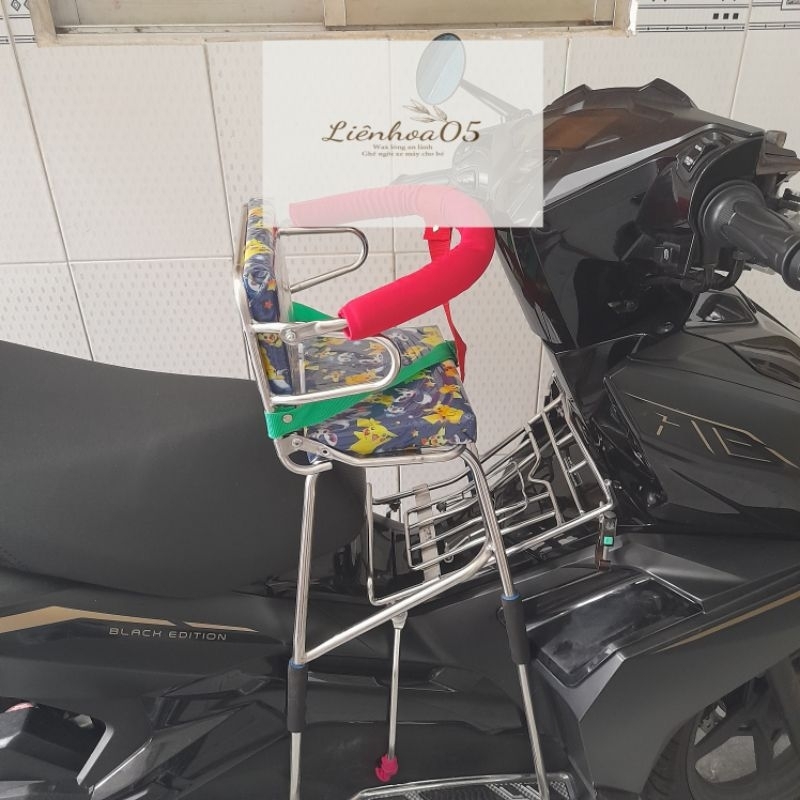 Ghế Inox Ngồi Xe Máy Cho Bé Các Loại Xe Tay Ga Có Vòng Bảo Vệ