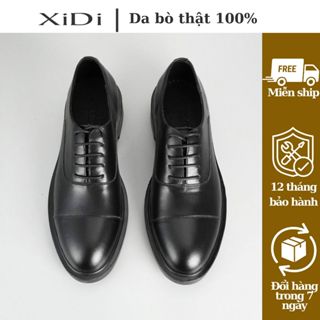 Giày Oxford nam da bò cao cấp GOD01, giày da công sở màu đen XiDi