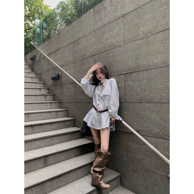 ROSALEE Đầm sơmi tay dài basic - GISTY DRESS