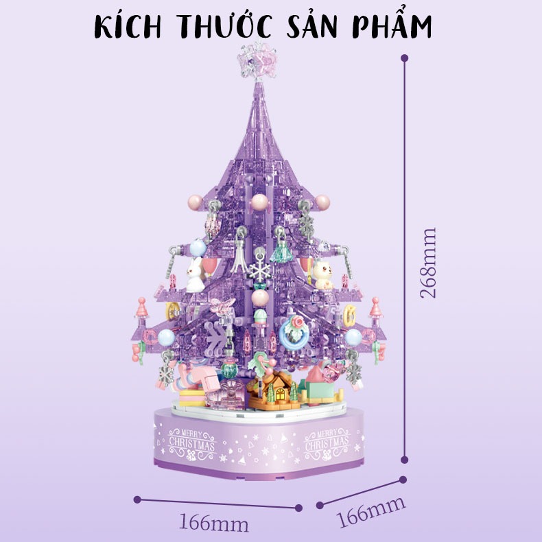Đồ Chơi Lắp Ráp Kiểu Lego Noel Mô Hình Cây Thông Giáng Sinh Merry Christmas Có Đèn Và Phát Nhạc No.605024, 605029