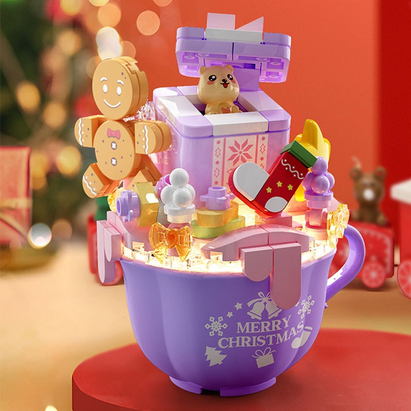 Đồ Chơi Lắp Ráp Kiểu Lego Giáng Sinh Set 4 Bộ Mô Hình Người Tuyết, Ông Già Noel, Cây Thông No.605030-605033 Với 498+PCS