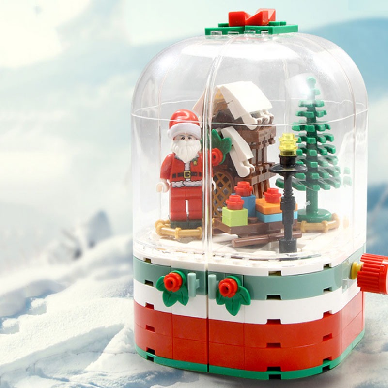 Đồ Chơi Lắp Ráp Kiểu Lego Giáng Sinh Hộp Nhạc Ông Già Noel Santa Claus Merry Christmas Có Đèn Và Phát Nhạc No.601090