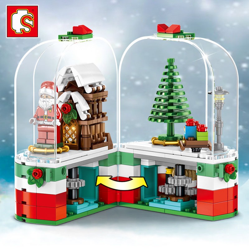 Đồ Chơi Lắp Ráp Kiểu Lego Giáng Sinh Hộp Nhạc Ông Già Noel Santa Claus Merry Christmas Có Đèn Và Phát Nhạc No.601090