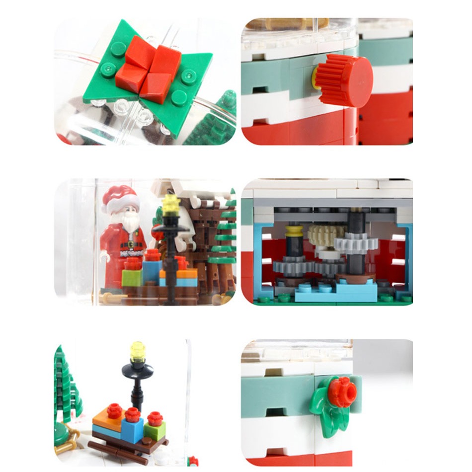 Đồ Chơi Lắp Ráp Kiểu Lego Giáng Sinh Hộp Nhạc Ông Già Noel Santa Claus Merry Christmas Có Đèn Và Phát Nhạc No.601090