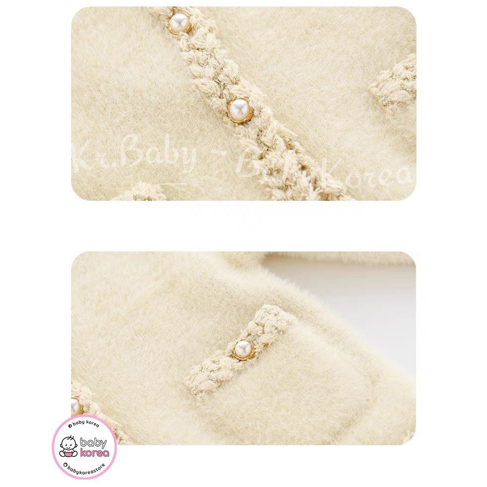Áo cardigan lông thỏ MINICLOSET ấm áp made in Korea cho bé gái 10-25kg thời trang trẻ em BABYKOREA