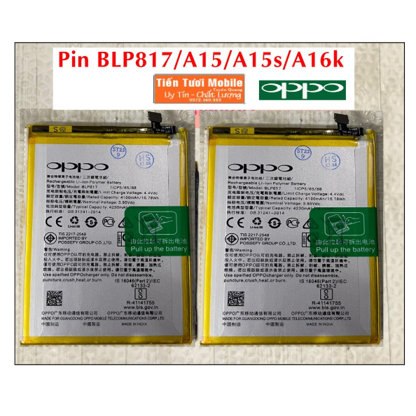 Pin A15/A15s/A16K/BLP 817 Oppo