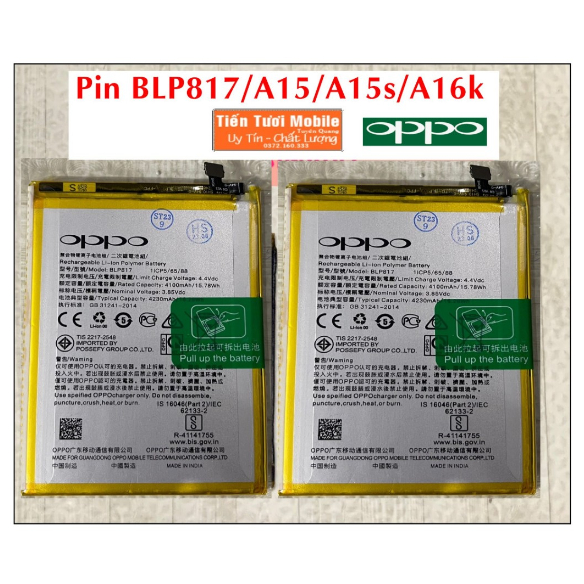 Pin A15/A15s/A16K/BLP 817 Oppo