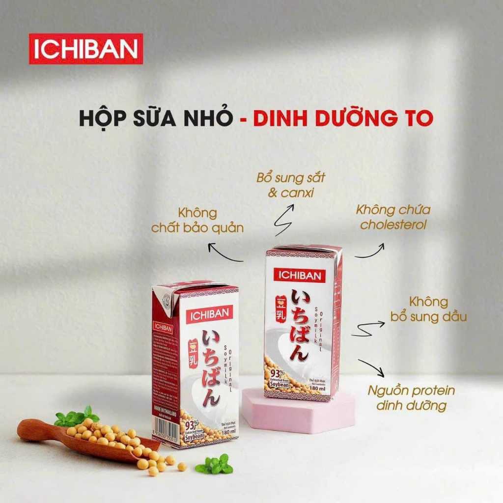 Thùng 48 hộp sữa đậu nành Ichiban nguyên chất 180ml
