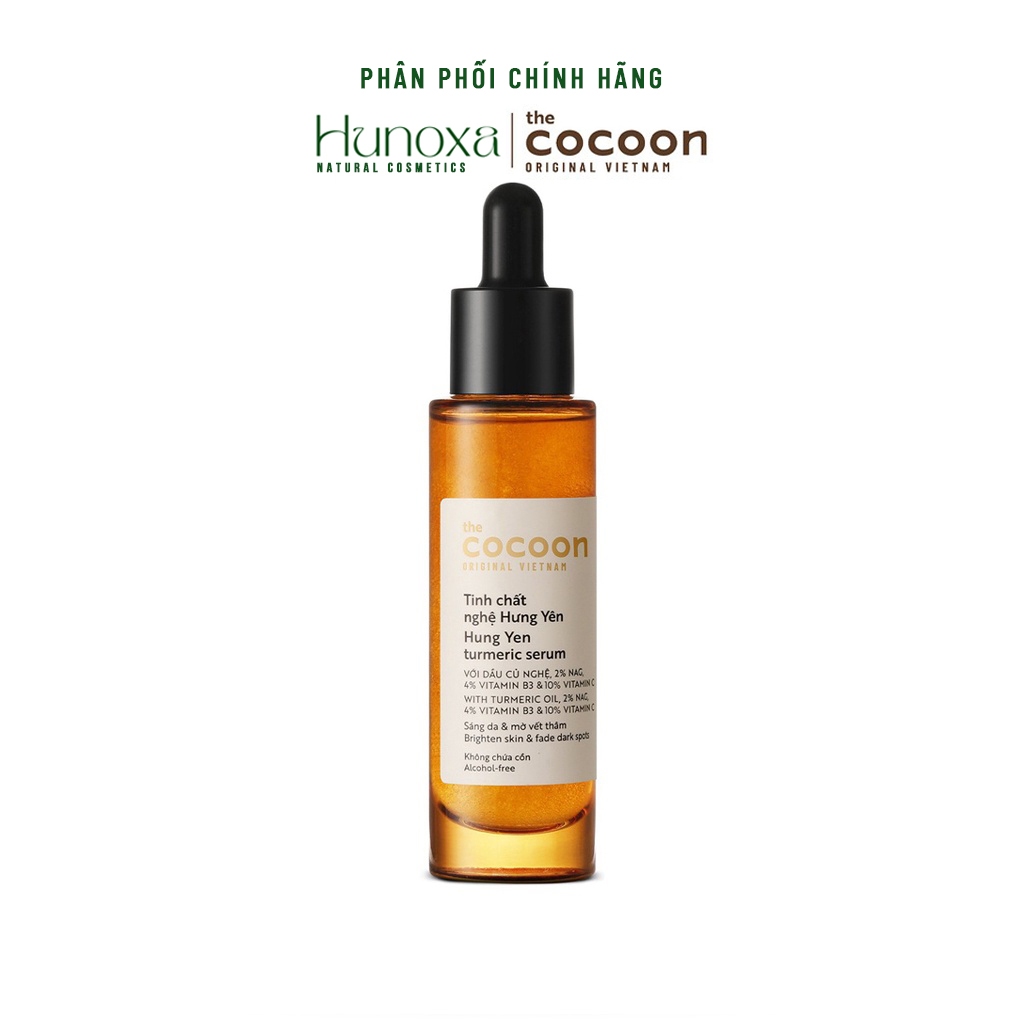 Tinh chất nghệ Hưng Yên 10% vitamin C sáng da chuyên sâu & mờ vết thâm Cocoon 30ml - HUNOXA