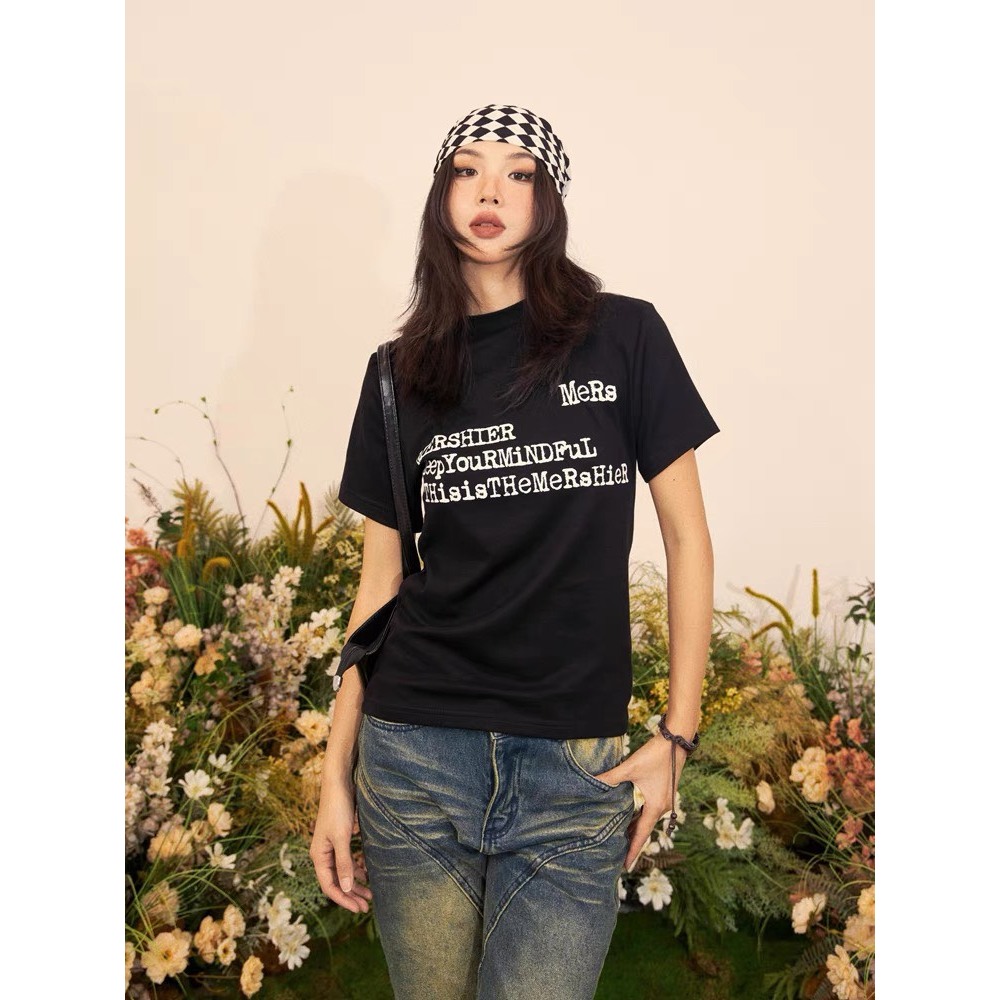 ÁO THUN BABY TEE IN CHỮ MERS ĐƠN GIẢN DỄ PHỐI ĐỒ CÓ OVERSIZE <752KG