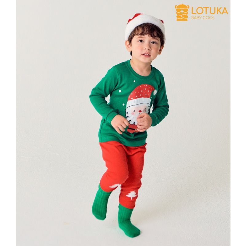Bộ Đồ Dài Tay Noel LOTUKA, Quần Áo Họa Tiết Giáng Sinh Chất Cotton Mềm Mịn Cho Bé Yêu, Quần Áo Trẻ Em tỪ 0-3 Tuổi