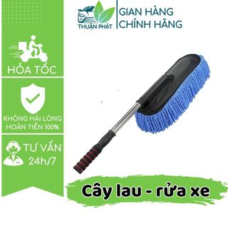 Chổi lau bụi xe ô tô microfiber sợi mềm điều chỉnh độ dài, cây lăn bụi cọ rửa xe cao cấp Thuận Phát