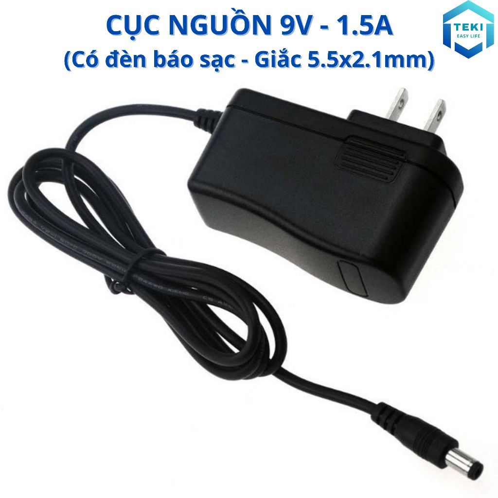 Nguồn Adapter 9V-1.5A chân thường 5.5*2.1mm Sạc cho Bộ phát WIFI, Quạt, Loa, máy hút sữa,... | TEKI