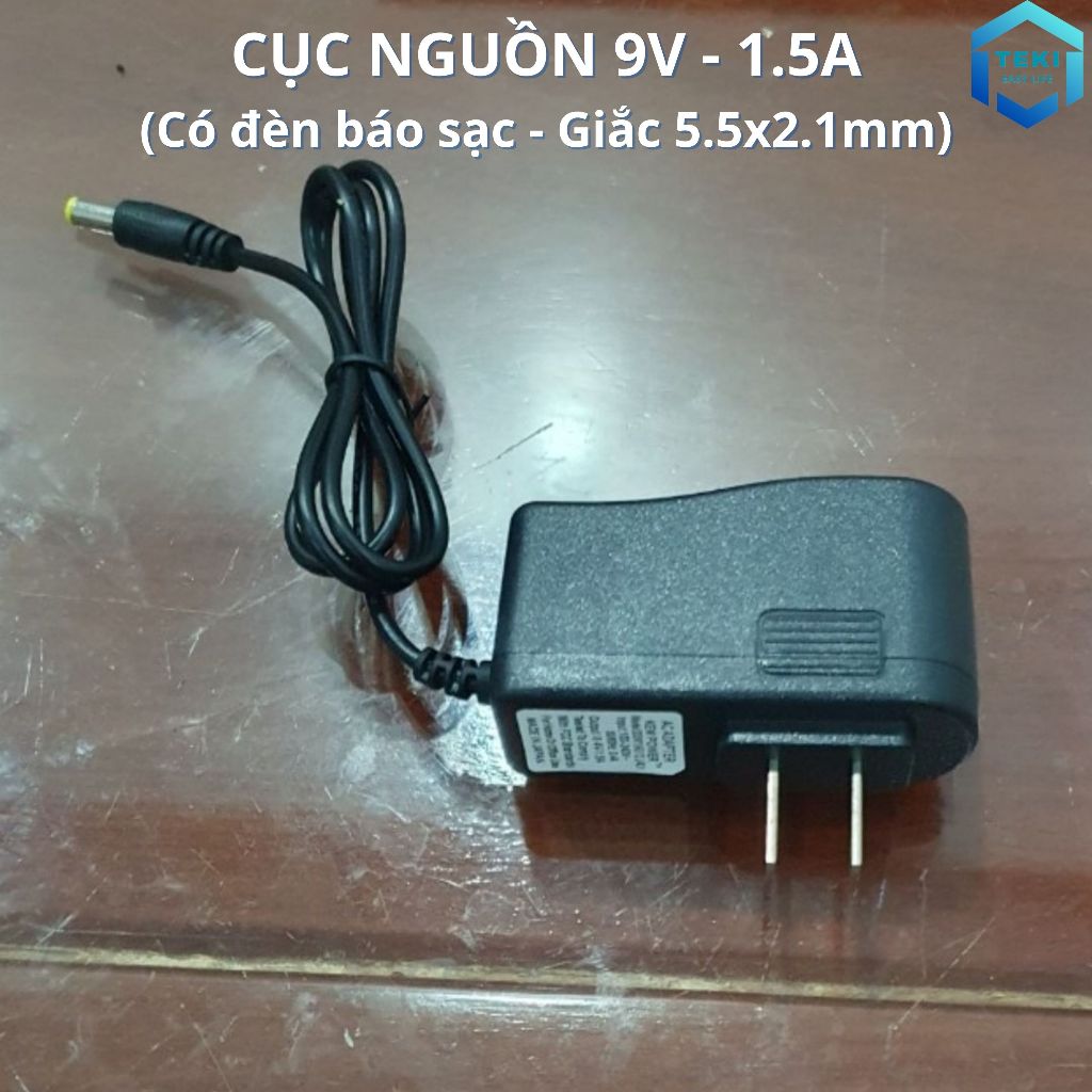 Nguồn Adapter 9V-1.5A chân thường 5.5*2.1mm Sạc cho Bộ phát WIFI, Quạt, Loa, máy hút sữa,... | TEKI