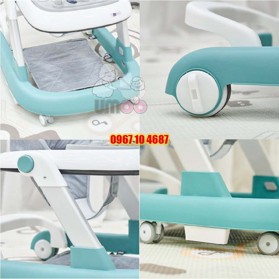 Xe tập đi đa năng Umoo UM 02115, Xe tập đi em bé an toàn bảo hành 12 tháng