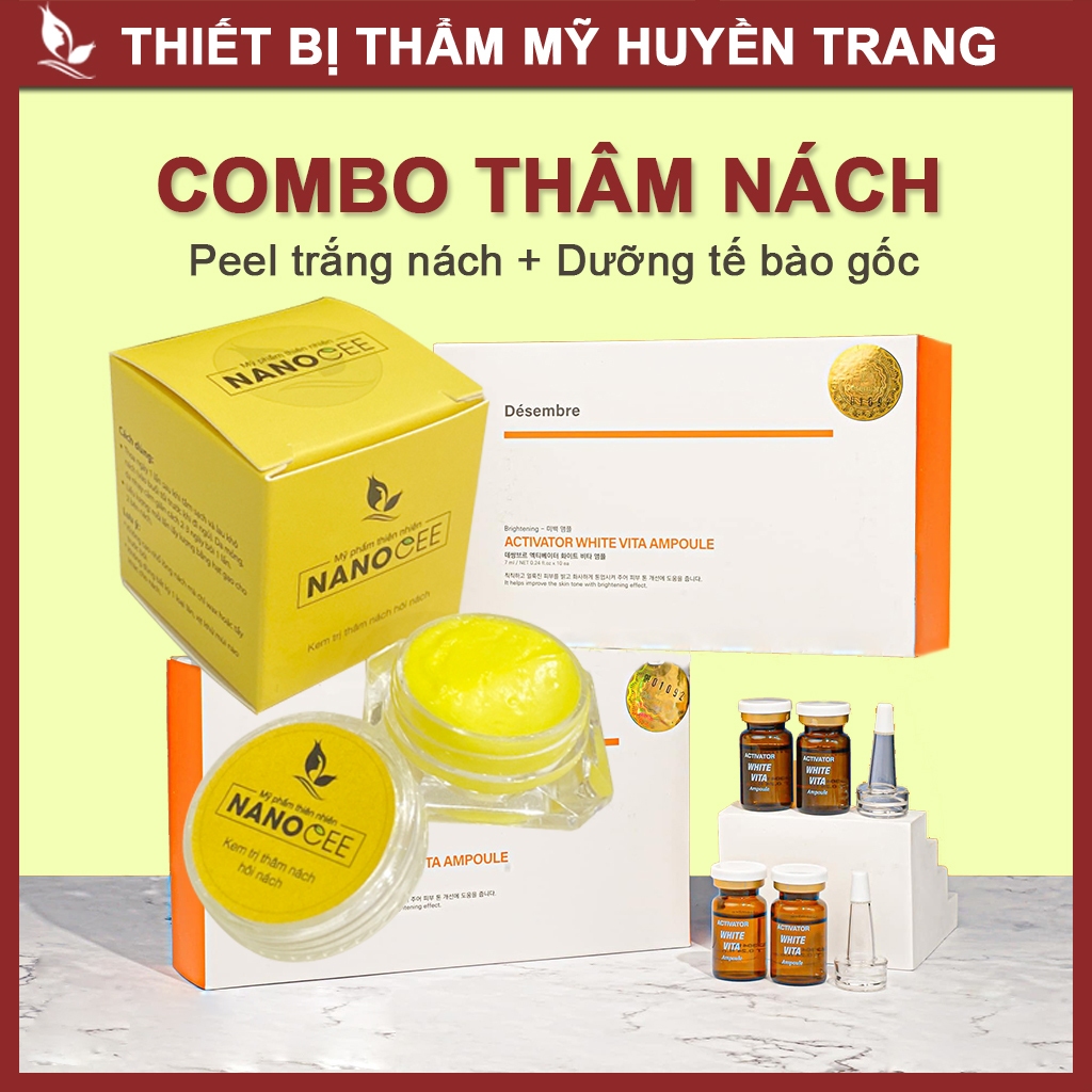 Combo Kem Khử Thâm Nách Hôi Nách NANOCEE + Dưỡng Trắng Nách Tế Bào Gốc Desembre Hàn Quốc