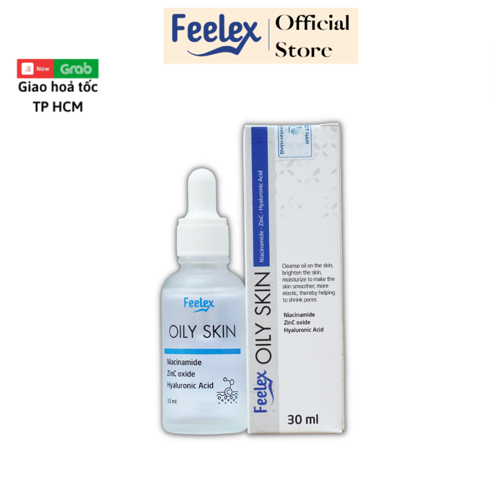 Serum Feelex Oily Skin giúp dưỡng ẩm, sáng da, cân bằng bã nhờn, phục hồi thu nhỏ lỗ chân lông - Lọ 30ml