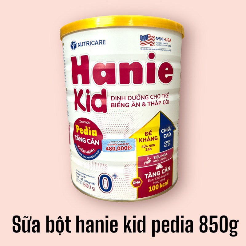 Sữa bột nutricare Hanie Kid pedia số 2 850g