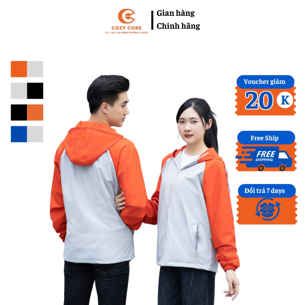 Áo Khoác Gió Nam Thời Trang Phối Màu Raglan Cao Cấp Đẹp