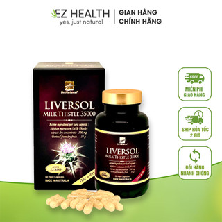 Viên bổ gan Dr Natural LiverSol Milk Thistle 35000 giúp bổ gan, tăng cường chức năng gan, bảo vệ gan - 60 viên