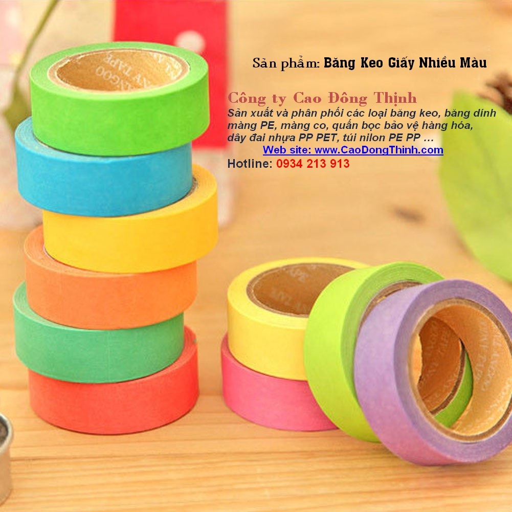 COMBO siêu tiết kiệm 5 cuộn băng keo giấy màu xanh,đỏ rộng 12MM x 50Y,màu sắc tươi sáng,dùng trong văn phòng,hội họa...