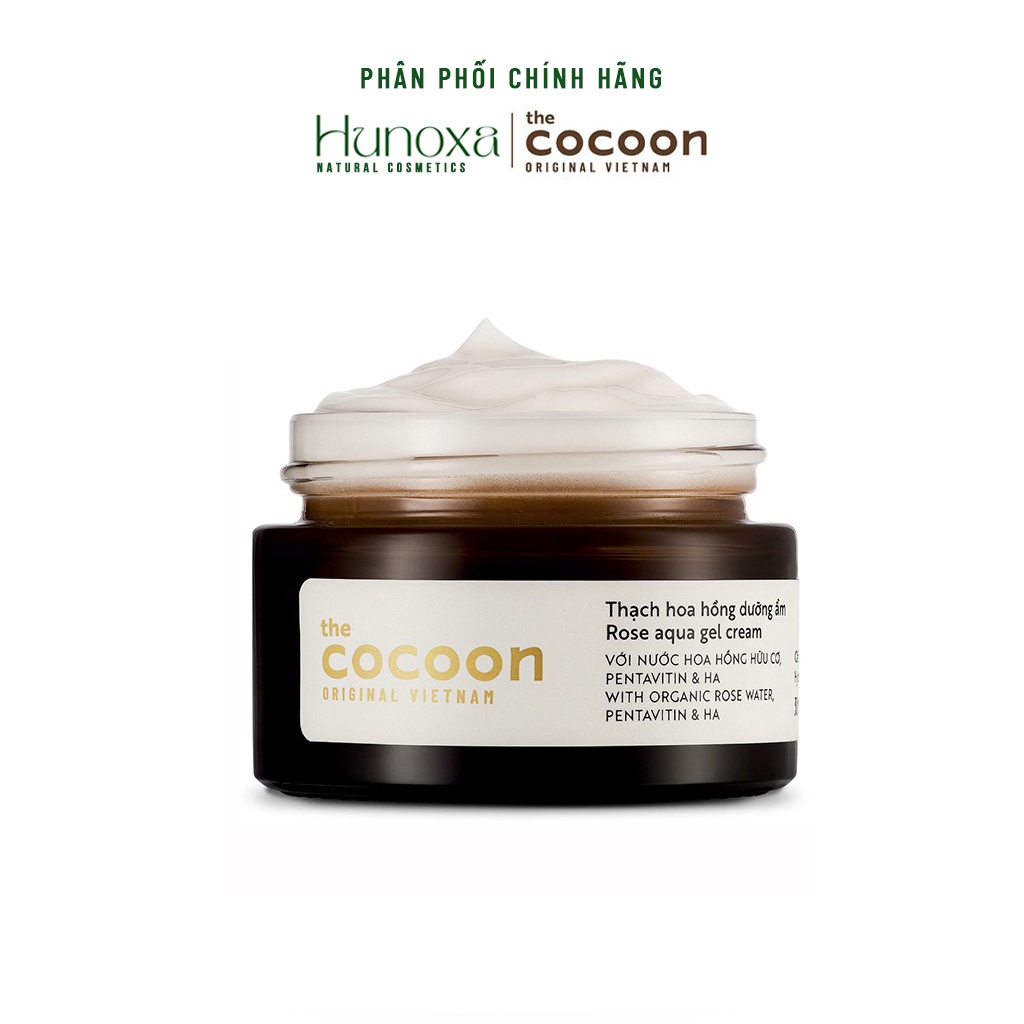 Thạch hoa hồng dưỡng ẩm Cocoon, kem dưỡng ẩm cho làn da mềm mại và rạng ngời 30ML - HUNOXA