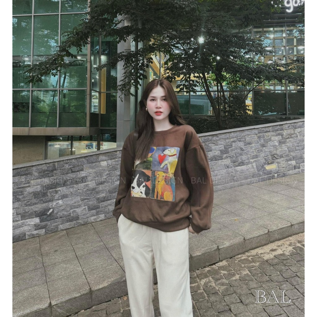 Set quần áo nỉ chó hàng thu đông, nỉ chó thu đông cutee đáng yêu