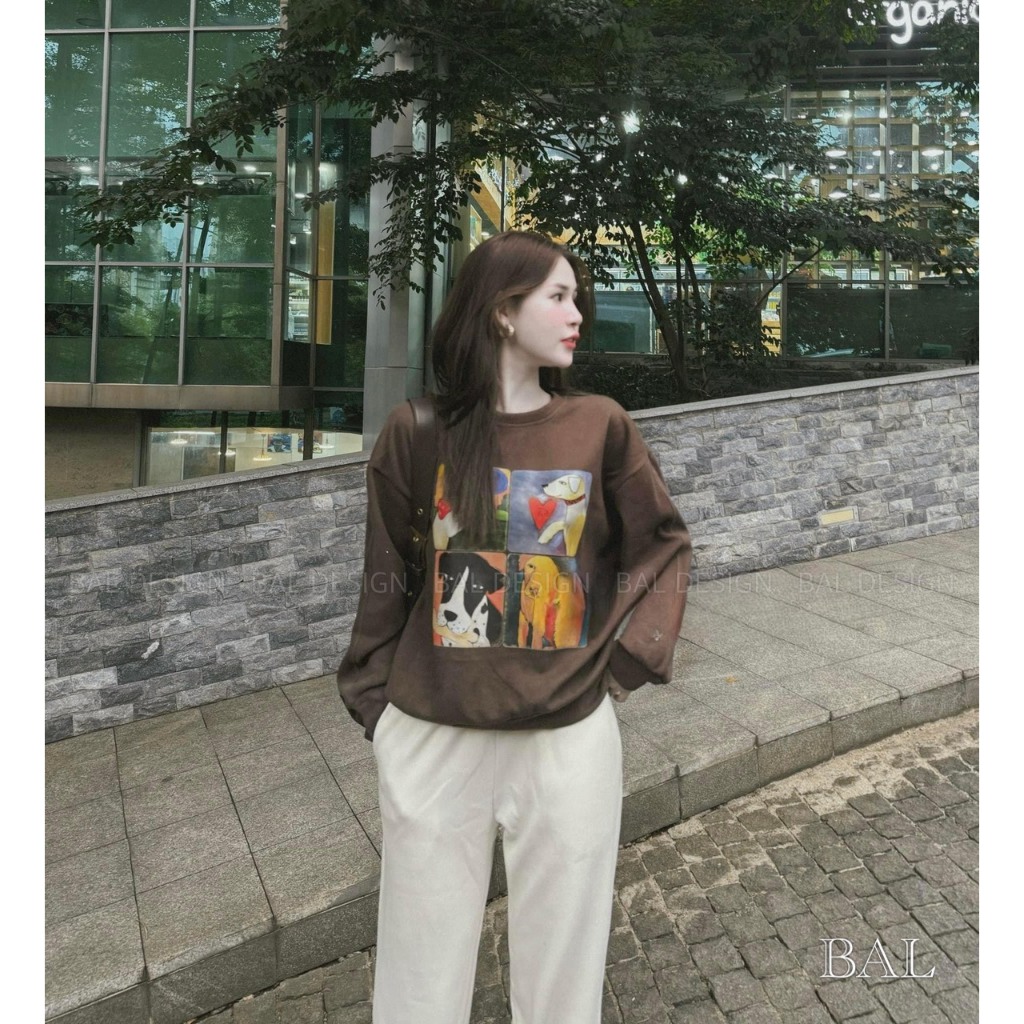Set quần áo nỉ chó hàng thu đông, nỉ chó thu đông cutee đáng yêu