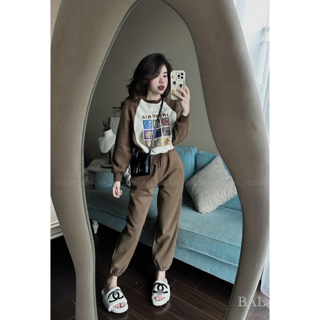 Set quần áo nỉ Voi thu đông, nỉ hình voi bo gấu cute