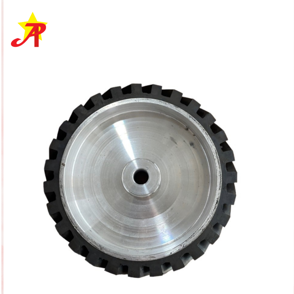 Lô cao su sẻ rãnh, lô máy mài đai nhám kích thước 300 x 100 x 25.4