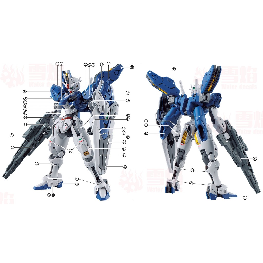 Decal nước dán mô hình Aerial Rebuild Beguir Pente Pharact Heindree Zowort Tickbalang MERCURY water sticker