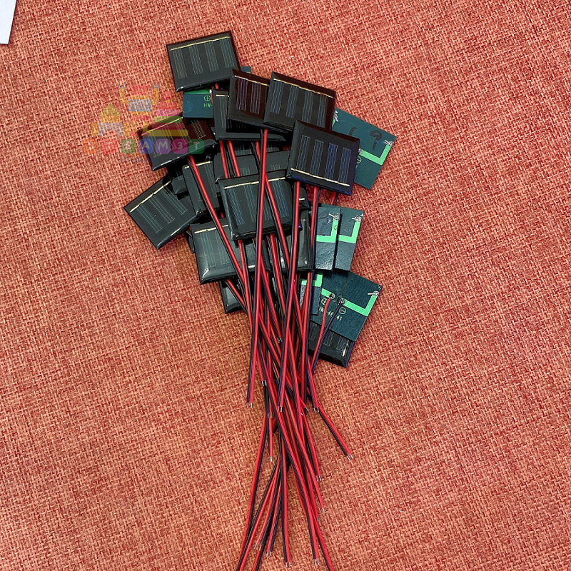 Bộ pin mặt trời sáng 2 LED đã hàn sẵn dây - dùng học tập STEAM - thí nghiệm - LK0024