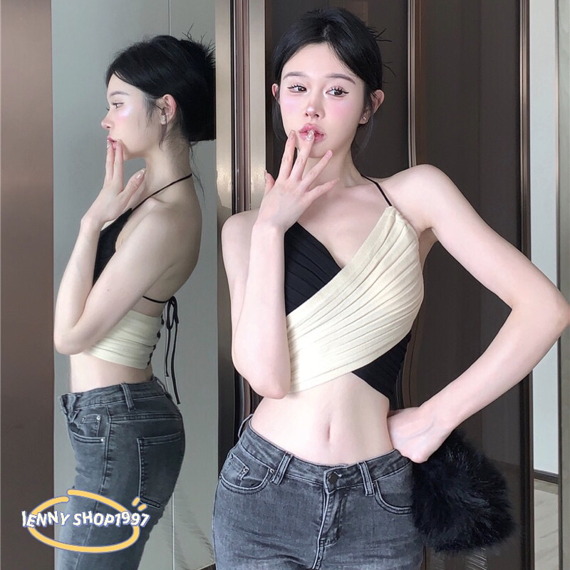 Áo Yếm Dệt Kim Mix Màu Ngợi Cảm