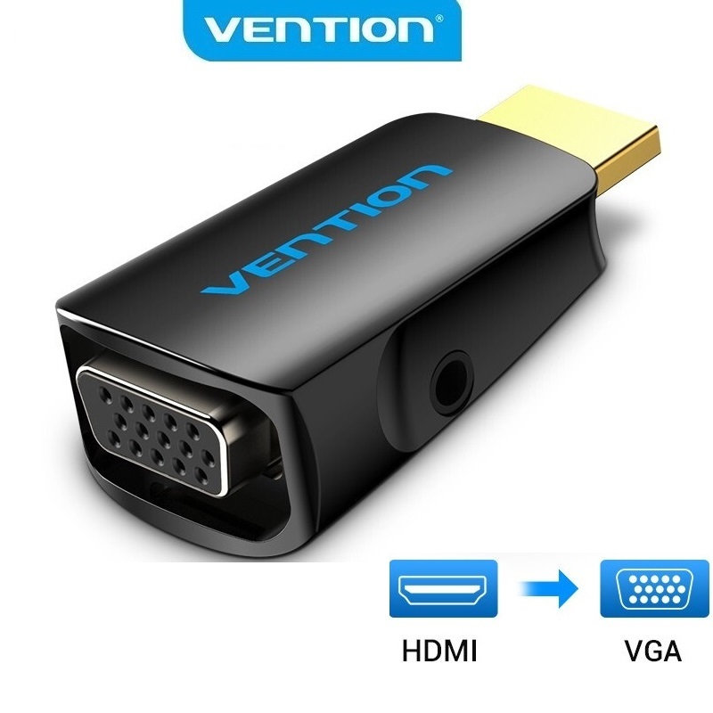 Đầu chuyển đổi HDMI to VGA có hỗ trợ cổng Audio VENTION
