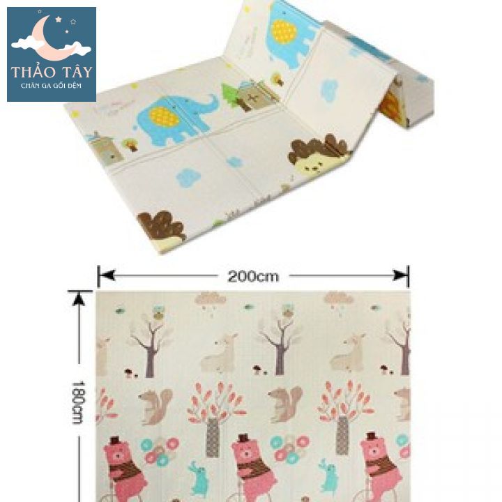 Thảm xốp trải sàn XPE phủ silicon 2 mặt cho bé yêu, siêu êm, chống trơn trượt