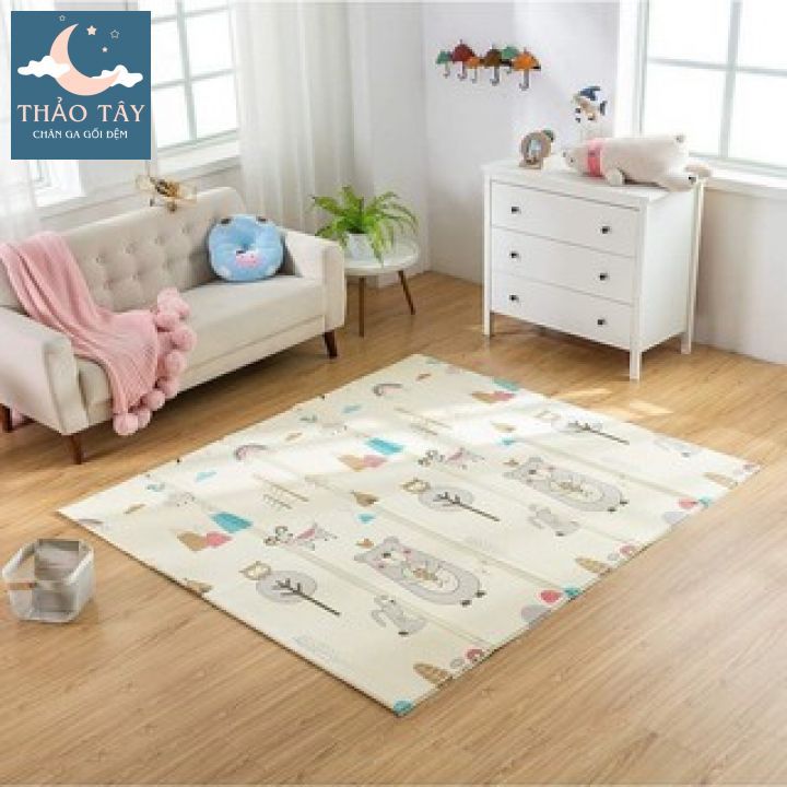 Thảm xốp trải sàn XPE phủ silicon 2 mặt cho bé yêu, siêu êm, chống trơn trượt