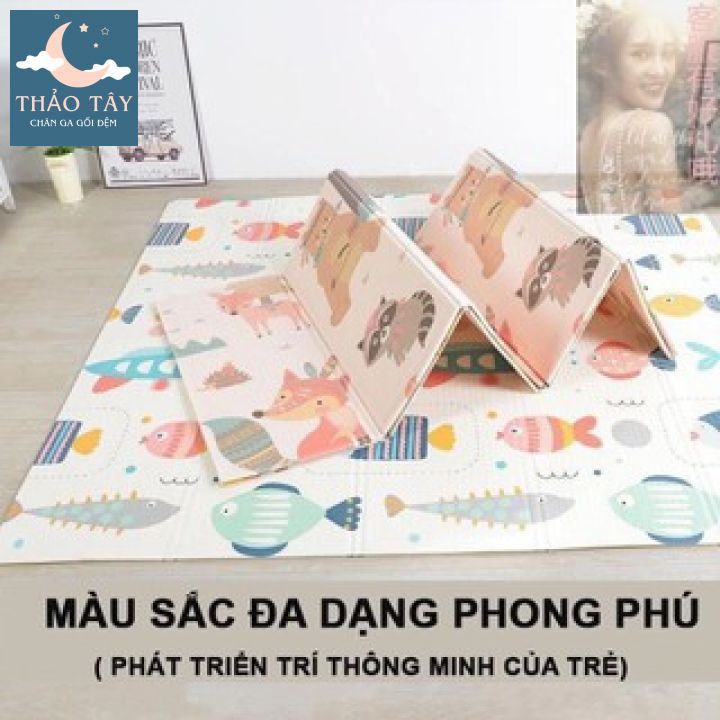 Thảm xốp trải sàn XPE phủ silicon 2 mặt cho bé yêu, siêu êm, chống trơn trượt