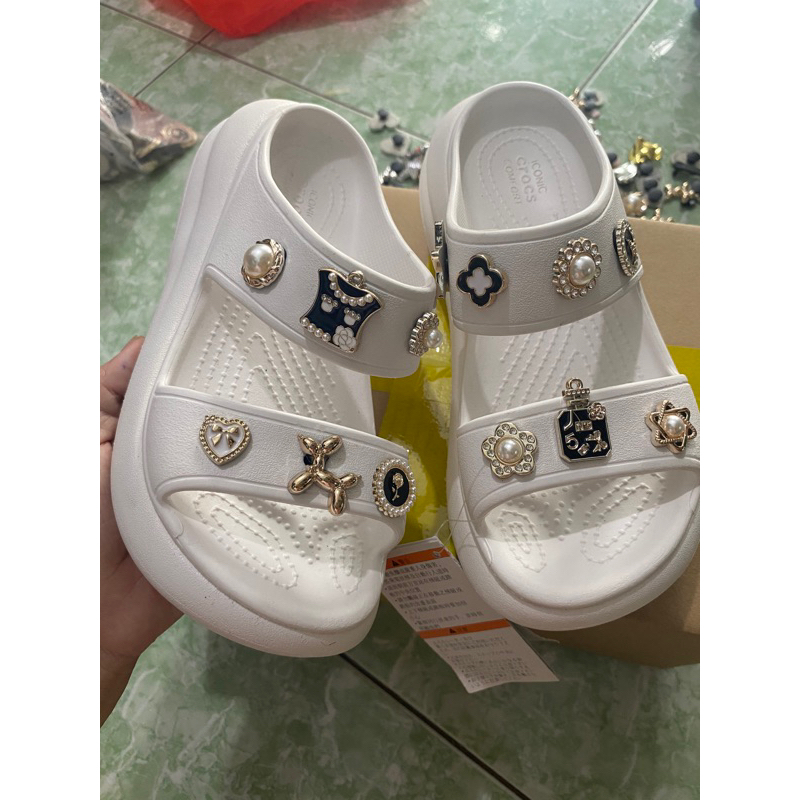 Set 10 nút charm nhựa giả kim loại