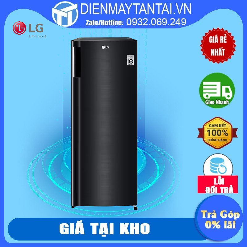 GN-F304WB - Tủ đông đứng LG inverter 165 lít F304WB - Bảo hành chính hãng - Dàn lạnh nhôm, Tiết kiệm điện