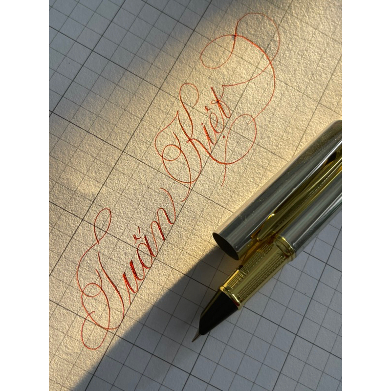 Bút máy Kimngocpens No1F ngòi lá tre bút máy luyện chữ đẹp nét thanh nét đậm viết calligraphy bút mực bút cho học sinh